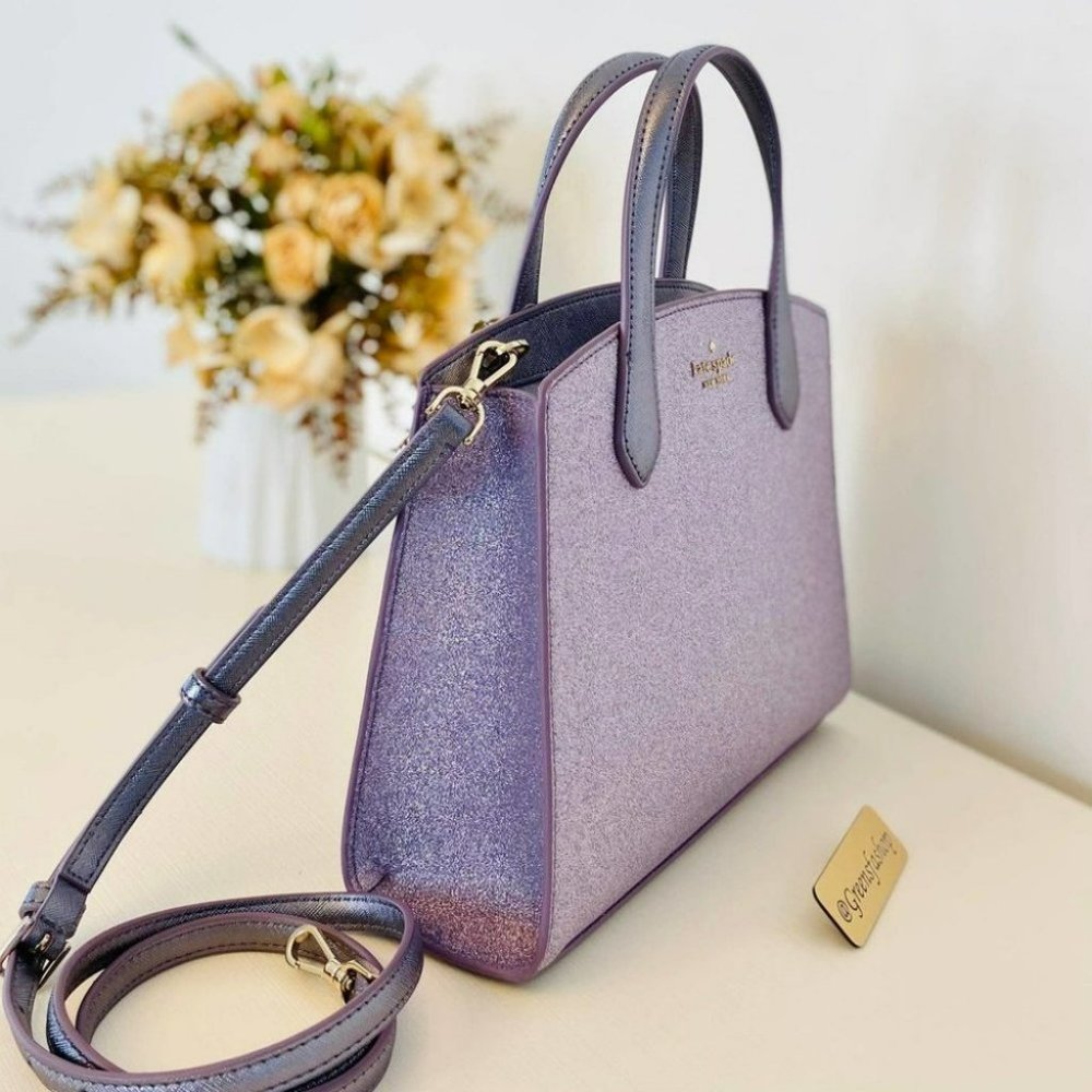 Kate spade purse tinsel glitter satchel handbag - Picture 4 of 11